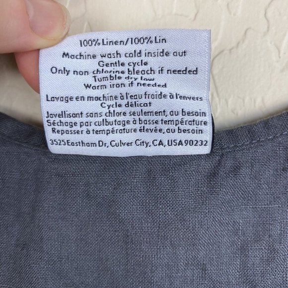 SOLD Parachute Linen Tank Coal Gray Size XS Scoop Neck Cropped Lagenlook - Picture 7 of 8